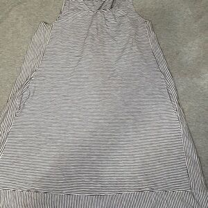 Lands' End Black and White Striped Top